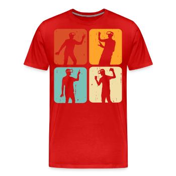 VR Virtuel Reality - Männer Premium Bio T-Shirt - Rot - Vorne - Damien (186cm)