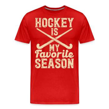 Hockey sur glace - T-shirt bio Premium Homme - rouge - Devant - Damien (186cm)