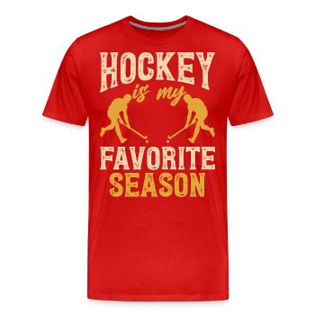 Hockey - Men's Premium Organic T-Shirt - red - Front - Damien (186cm)