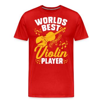 Violine Violinist - Männer Premium Bio T-Shirt - Rot - Vorne - Damien (186cm)