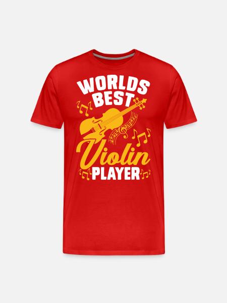 Violin Violinist - Men's Premium Organic T-Shirt - red