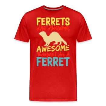 Frettchen - Männer Premium Bio T-Shirt - Rot - Vorne - Damien (186cm)