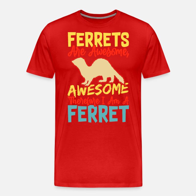 Frettchen - Männer Premium Bio T-Shirt - Rot