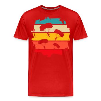 Parachutisme - T-shirt bio Premium Homme - rouge - Devant - Damien (186cm)