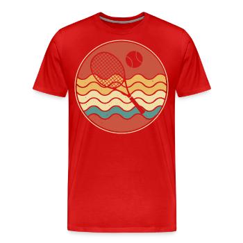 Tennis - Männer Premium Bio T-Shirt - Rot - Vorne - Damien (186cm)