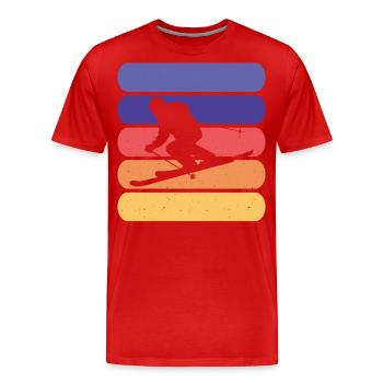 Ski Skiing Skiers - Men's Premium Organic T-Shirt - red - Front - Damien (186cm)