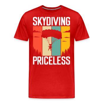 Skydiving - Men's Premium Organic T-Shirt - red - Front - Damien (186cm)