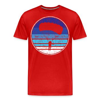 Parachutisme - T-shirt bio Premium Homme - rouge - Devant - Damien (186cm)