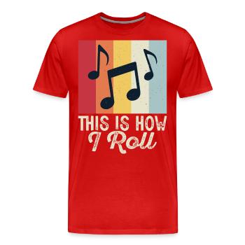 Partitions musicales Musiciens - T-shirt bio Premium Homme - rouge - Devant - Damien (186cm)