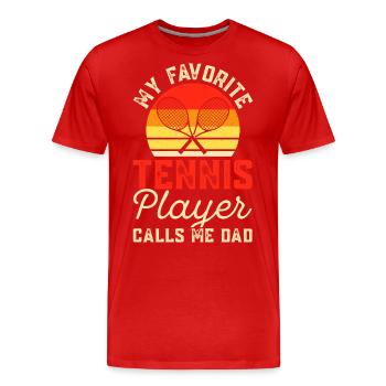 Tennis - Männer Premium Bio T-Shirt - Rot - Vorne - Damien (186cm)