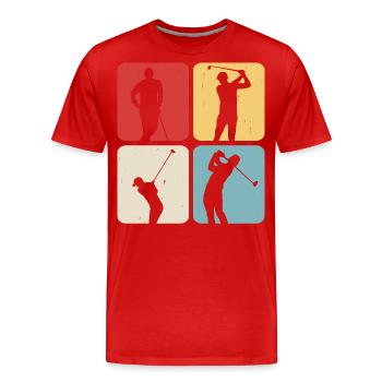 Golf Golfer - Men's Premium Organic T-Shirt - red - Front - Damien (186cm)