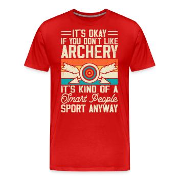 Bogenschießen Bogenschütze - Männer Premium Bio T-Shirt - Rot - Vorne - Damien (186cm)