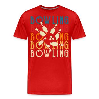 Bowling - Männer Premium Bio T-Shirt - Rot - Vorne - Damien (186cm)