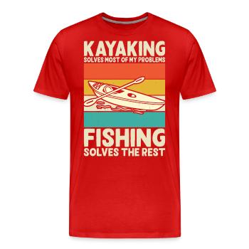 Kajak Kajakfahrer Kajaker - Männer Premium Bio T-Shirt - Rot - Vorne - Damien (186cm)