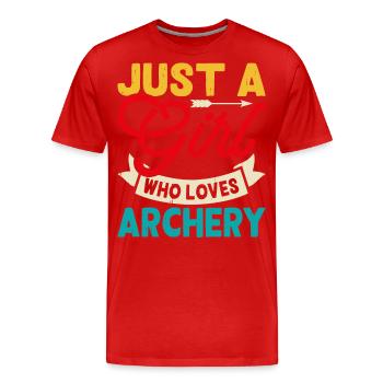 Archer de tir à l’arc - T-shirt bio Premium Homme - rouge - Devant - Damien (186cm)