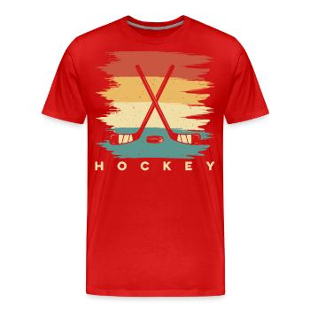 Hockey - T-shirt bio Premium Homme - rouge - Devant - Damien (186cm)
