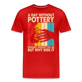 Poterie Poterie Poterie - T-shirt bio Premium Homme - rouge - Devant - Damien (186cm)