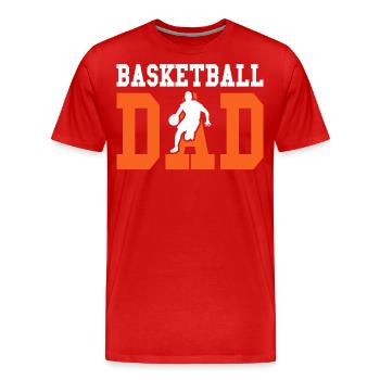Basketball Papa Papa Papa Papa - T-shirt bio Premium Homme - rouge - Devant - Damien (186cm)