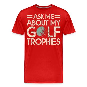 Golf Golfer - Men's Premium Organic T-Shirt - red - Front - Damien (186cm)