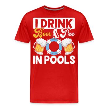 Nageurs - T-shirt bio Premium Homme - rouge - Devant - Damien (186cm)