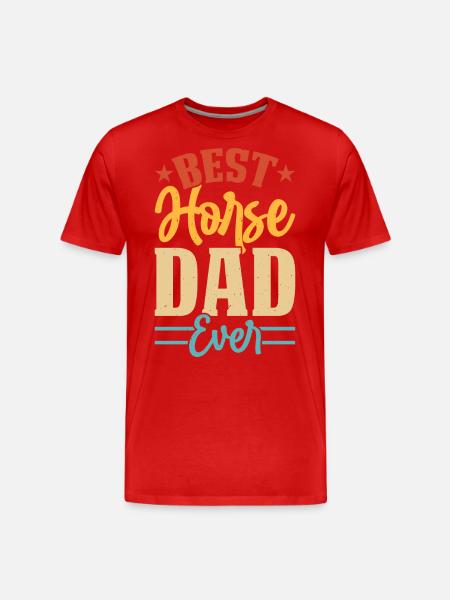Pferde Papa - Männer Premium Bio T-Shirt - Rot