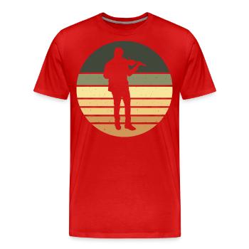 Violoncelle violoncelliste - T-shirt bio Premium Homme - rouge - Devant - Damien (186cm)