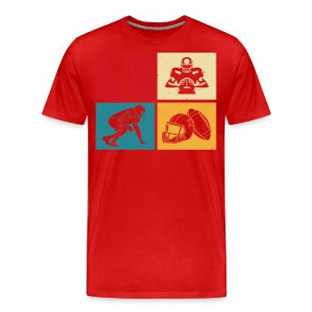 Football - Männer Premium Bio T-Shirt - Rot - Vorne - Damien (186cm)