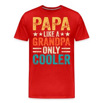 Daddy grandpa - Men's Premium Organic T-Shirt - red - Front - Damien (186cm)