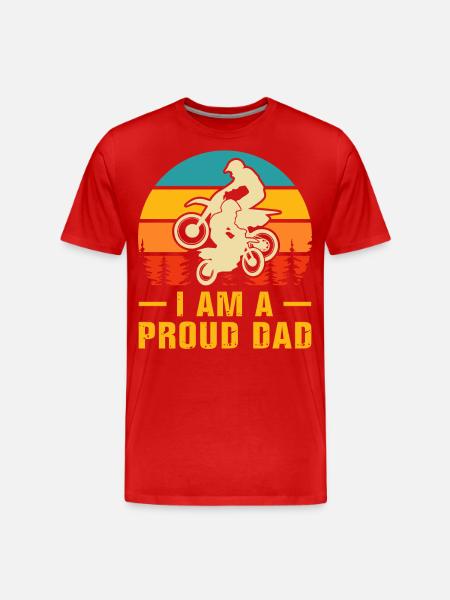 Motocross Dad - Men's Premium Organic T-Shirt - red