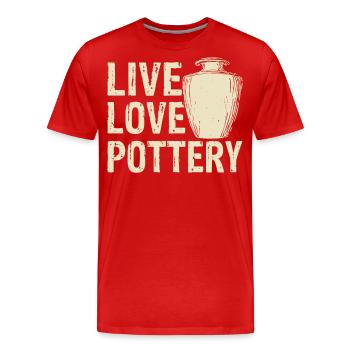Poterie Poterie Poterie - T-shirt bio Premium Homme - rouge - Devant - Damien (186cm)