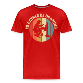 Artiste peintre - T-shirt bio Premium Homme - rouge - Devant - Damien (186cm)
