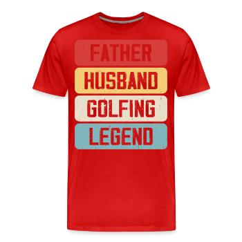 Golf Golfer - Men's Premium Organic T-Shirt - red - Front - Damien (186cm)