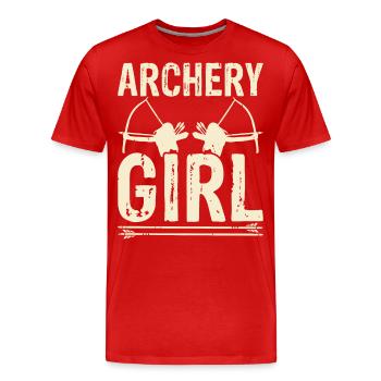Bogenschießen Bogenschütze - Männer Premium Bio T-Shirt - Rot - Vorne - Damien (186cm)