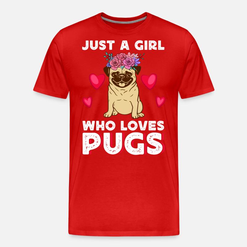 Mops - Männer Premium Bio T-Shirt - Rot