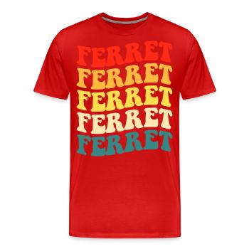 Frettchen - Männer Premium Bio T-Shirt - Rot - Vorne - Damien (186cm)