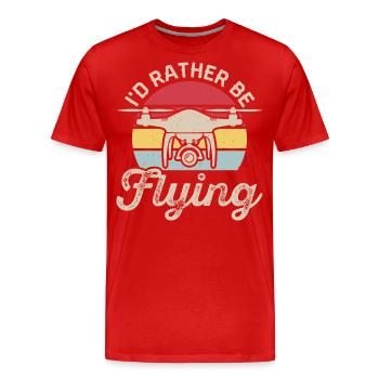 Drohne - Männer Premium Bio T-Shirt - Rot - Vorne - Damien (186cm)