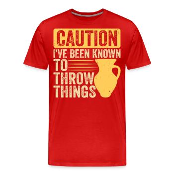 Poterie Poterie Poterie - T-shirt bio Premium Homme - rouge - Devant - Damien (186cm)