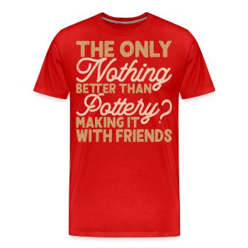 Poterie Poterie Poterie - T-shirt bio Premium Homme - rouge - Devant - Damien (186cm)