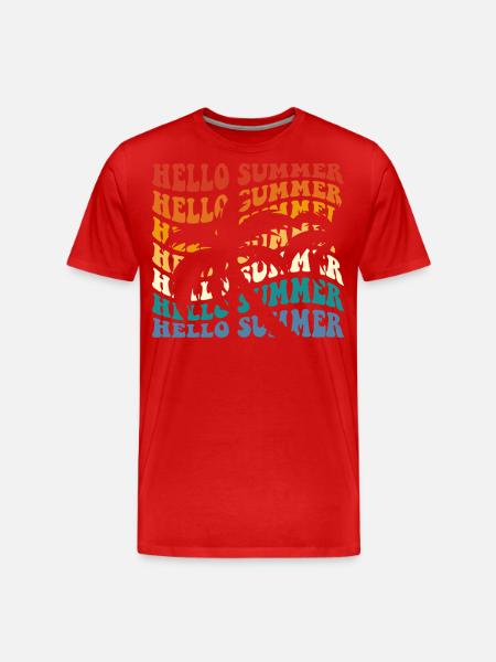 Hello Summer - Men's Premium Organic T-Shirt - red