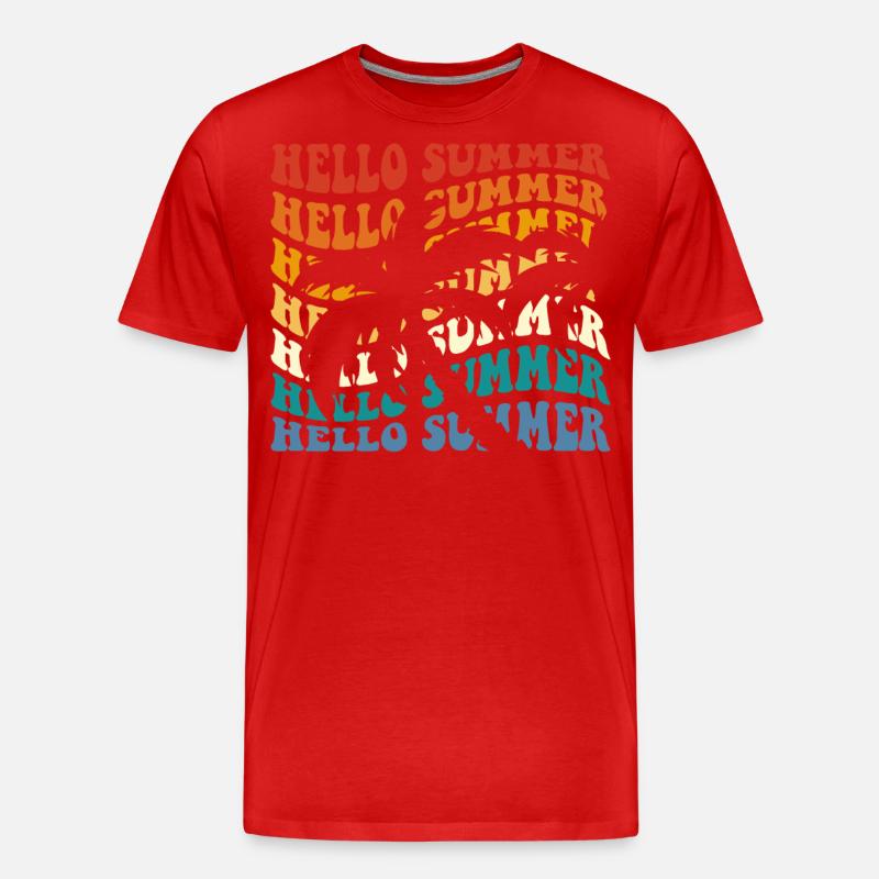 Hello Summer - Männer Premium Bio T-Shirt - Rot
