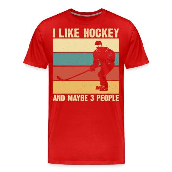 Hockey - Men's Premium Organic T-Shirt - red - Front - Damien (186cm)