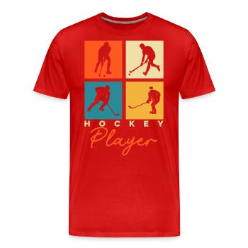 Hockey - Men's Premium Organic T-Shirt - red - Front - Damien (186cm)