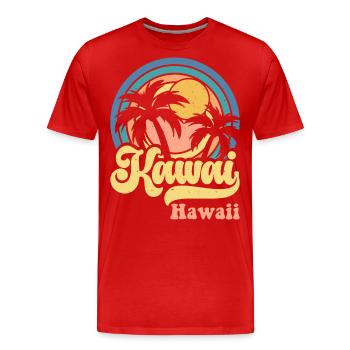 Hawaï - T-shirt bio Premium Homme - rouge - Devant - Damien (186cm)