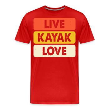 Kajak Kajakfahrer Kajaker - Männer Premium Bio T-Shirt - Rot - Vorne - Damien (186cm)