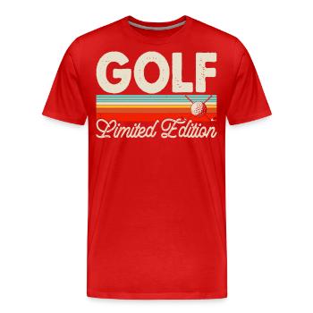 Golf Golfer - Men's Premium Organic T-Shirt - red - Front - Damien (186cm)