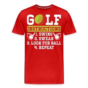 Golf Golfer - Men's Premium Organic T-Shirt - red - Front - Damien (186cm)