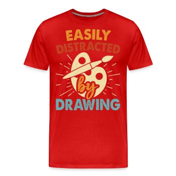 Artiste peintre - T-shirt bio Premium Homme - rouge - Devant - Damien (186cm)