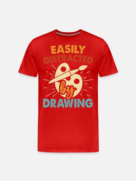 Artist Painter - Men's Premium Organic T-Shirt - red
