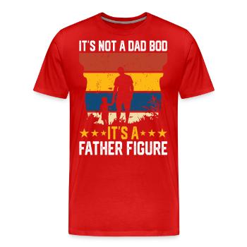 Papa Papa - T-shirt bio Premium Homme - rouge - Devant - Damien (186cm)
