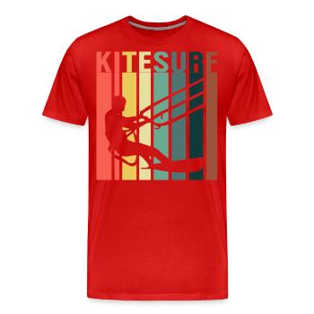Kitesurf Kitesurfer Kiteboard Kitesurfen - Männer Premium Bio T-Shirt - Rot - Vorne - Damien (186cm)